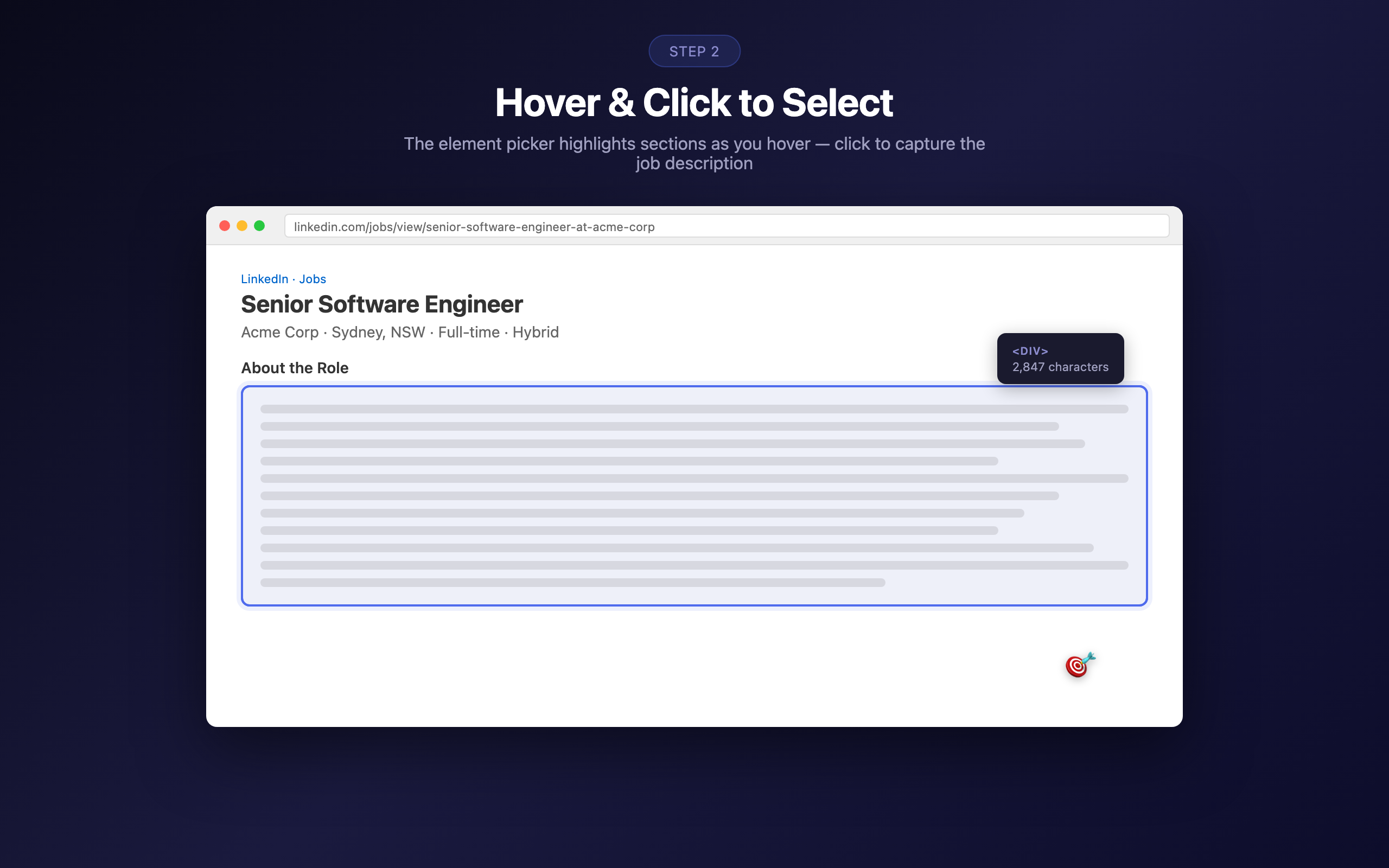 Hover and select